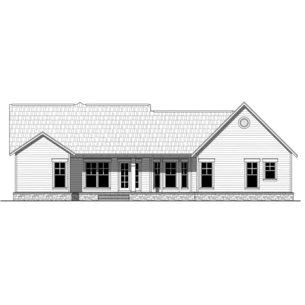 Ranch House Plan Rear Elevation - Westwood Lane Cottage Home 077D-0248 - Shop House Plans and More