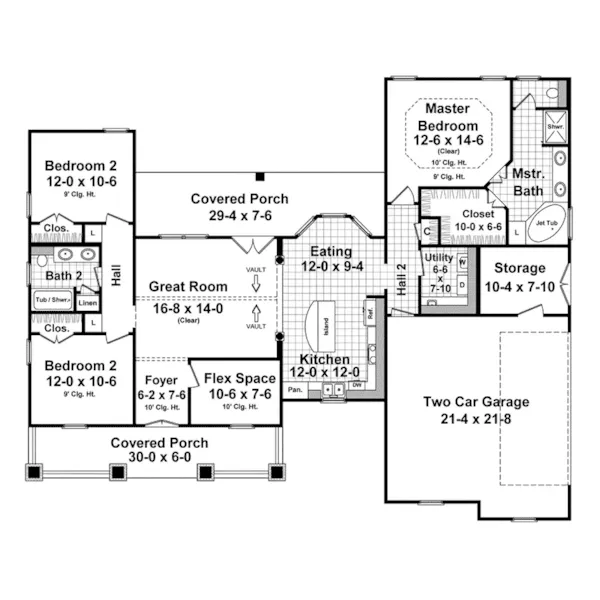 Country House Plan First Floor - Meadowood Craftsman Home 077D-0249 - Shop House Plans and More