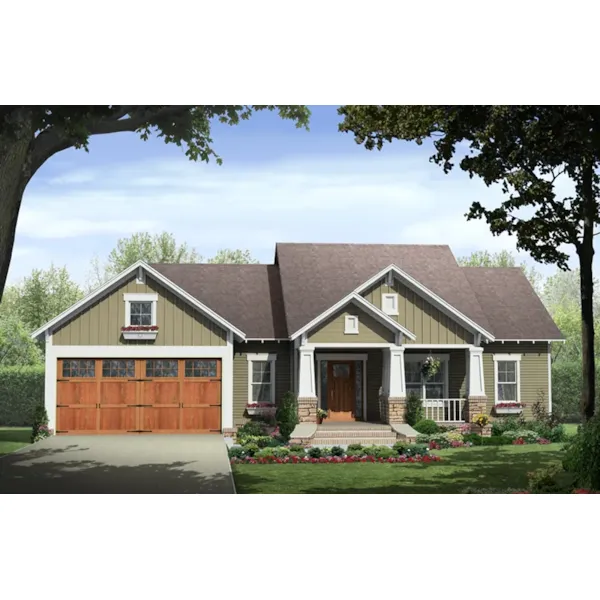 Ranch House Plan Front of Home - Lee's Landing Country Home 077D-0250 - Shop House Plans and More