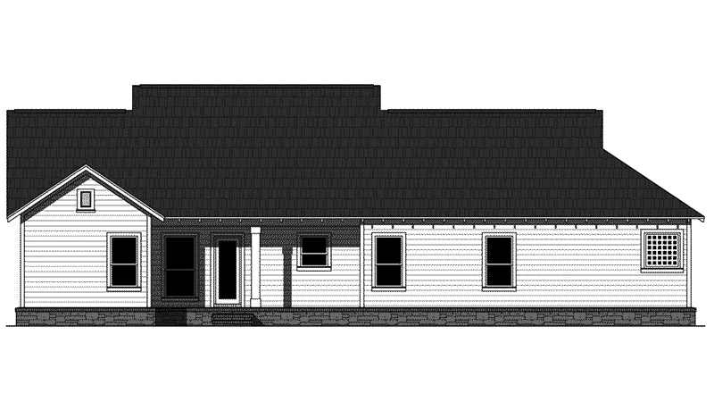 Craftsman House Plan Rear Elevation - Lee's Landing Country Home 077D-0250 - Shop House Plans and More