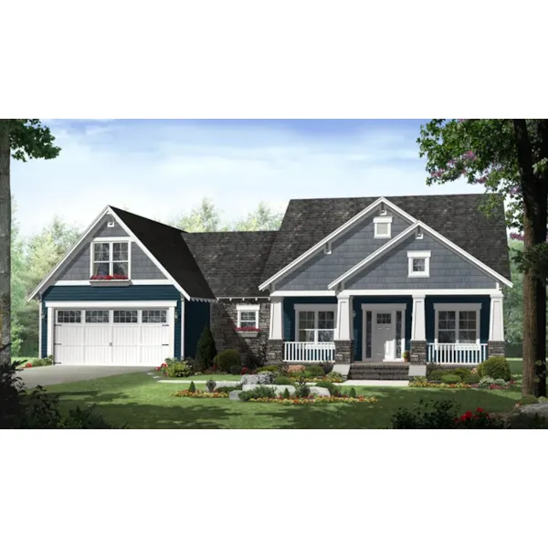 Arts & Crafts House Plan Front of Home - Westwood Park Country Home 077D-0252 - Shop House Plans and More