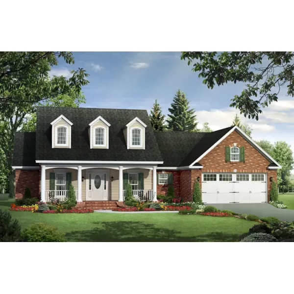 Ranch House Plan Front of Home - Carter Hill Country Farmhouse 077D-0255 - Search House Plans and More