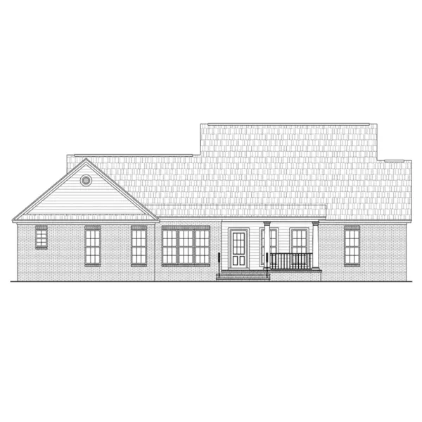 Ranch House Plan Rear Elevation - Carter Hill Country Farmhouse 077D-0255 - Search House Plans and More