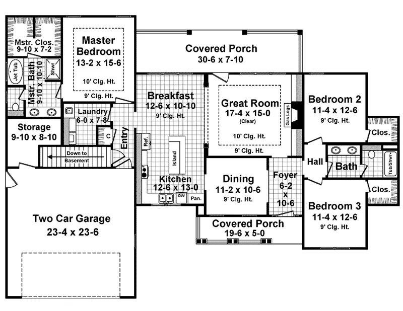 Cabin & Cottage House Plan First Floor - Allen Hill Craftsman Cottage 077D-0256 - Search House Plans and More