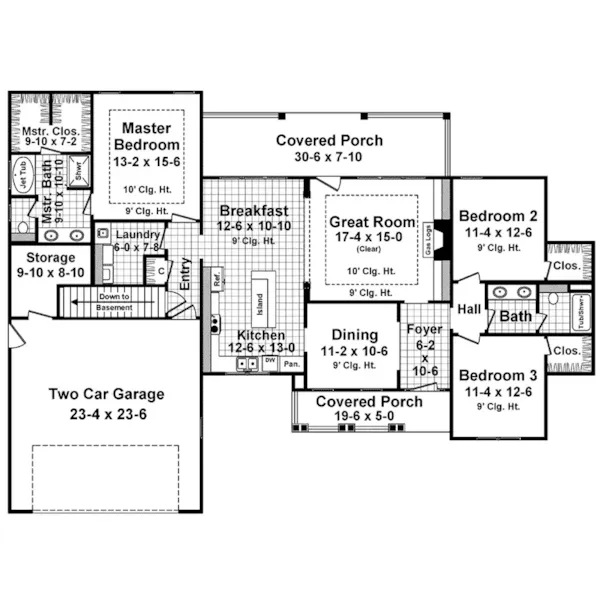 Rustic House Plan First Floor - Allen Hill Craftsman Cottage 077D-0256 - Search House Plans and More