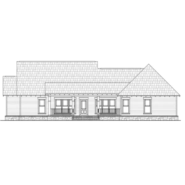 Rustic House Plan Rear Elevation - Allen Hill Craftsman Cottage 077D-0256 - Search House Plans and More