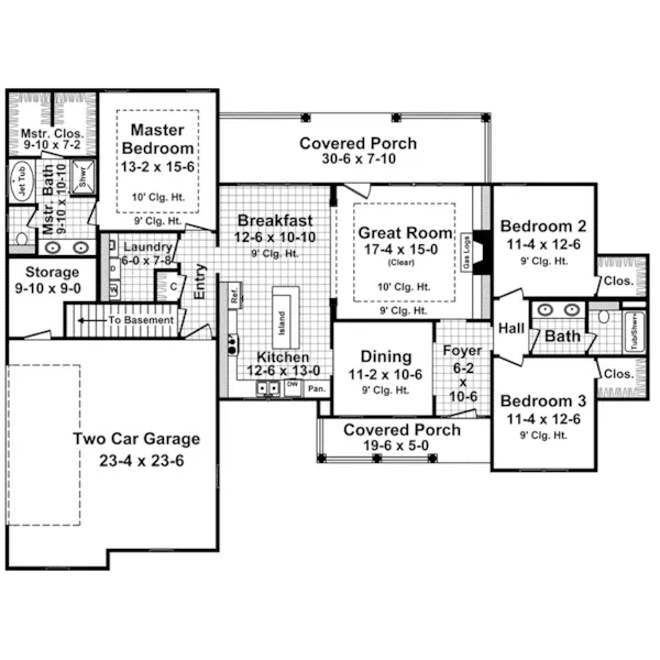 European House Plan First Floor - Allen Cove European Home 077D-0257 - Search House Plans and More