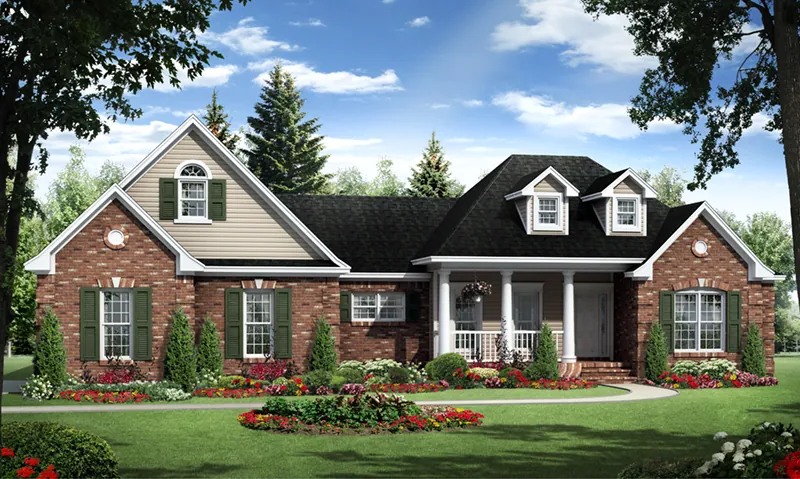 Country House Plan Front of Home - Allen Cove European Home 077D-0257 - Search House Plans and More