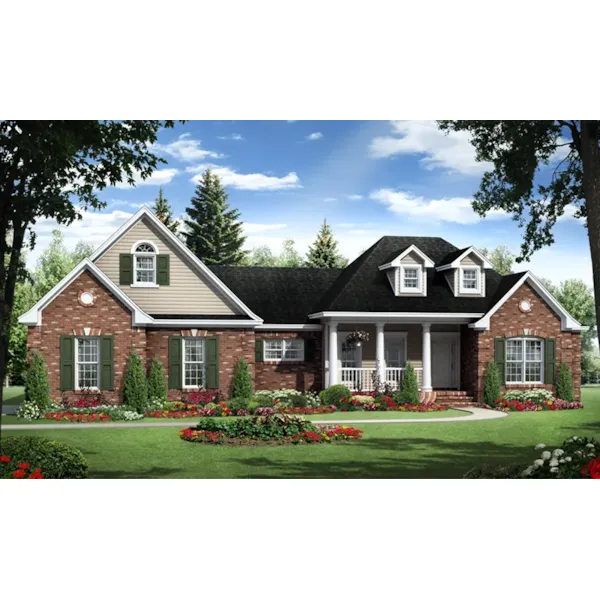 European House Plan Front of Home - Allen Cove European Home 077D-0257 - Search House Plans and More