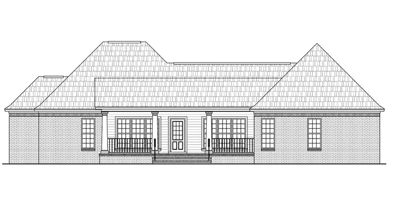 Country House Plan Rear Elevation - Allen Cove European Home 077D-0257 - Search House Plans and More