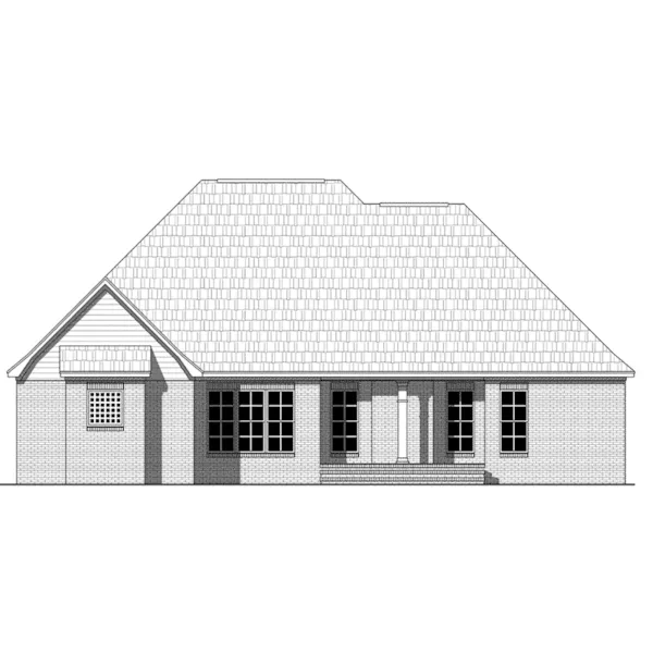 Traditional House Plan Rear Elevation - Brentwood Place Country Home 077D-0258 - Search House Plans and More