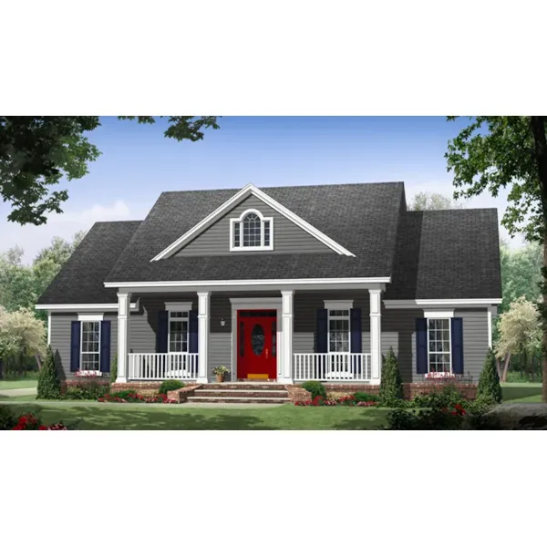 Traditional House Plan Front of Home - Williamsberg Country Home 077D-0259 - Shop House Plans and More