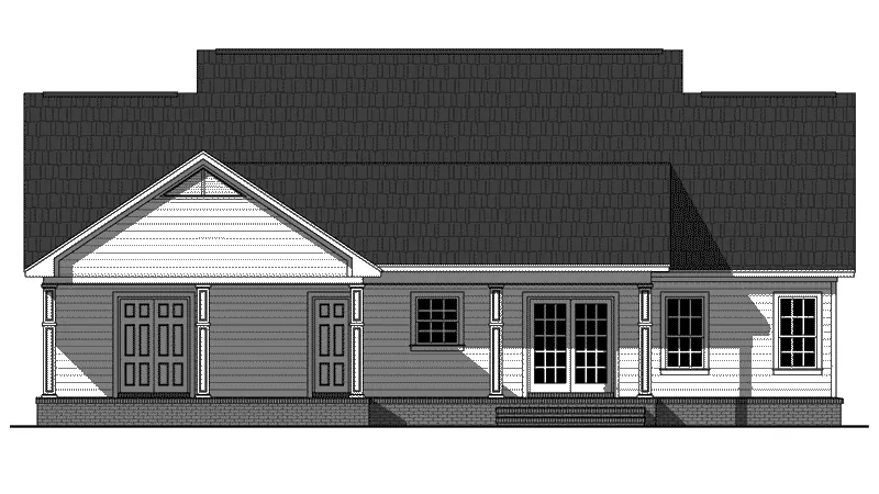 Traditional House Plan Rear Elevation - Williamsberg Country Home 077D-0259 - Shop House Plans and More