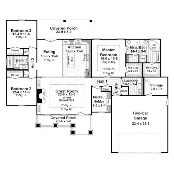 Rustic House Plan First Floor - Creekmont Craftsman Cottage 077D-0261 - Search House Plans and More