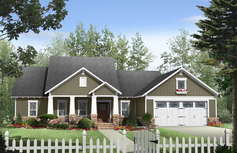 Country House Plan Front of Home - Creekmont Craftsman Cottage 077D-0261 - Search House Plans and More