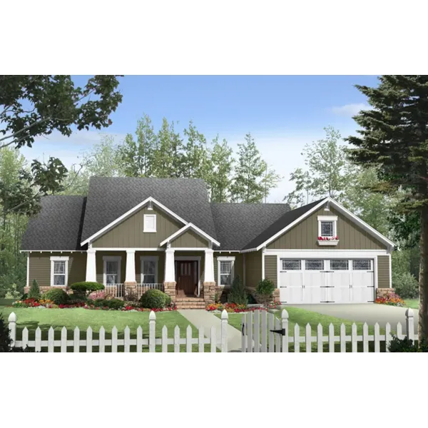 Rustic House Plan Front of Home - Creekmont Craftsman Cottage 077D-0261 - Search House Plans and More