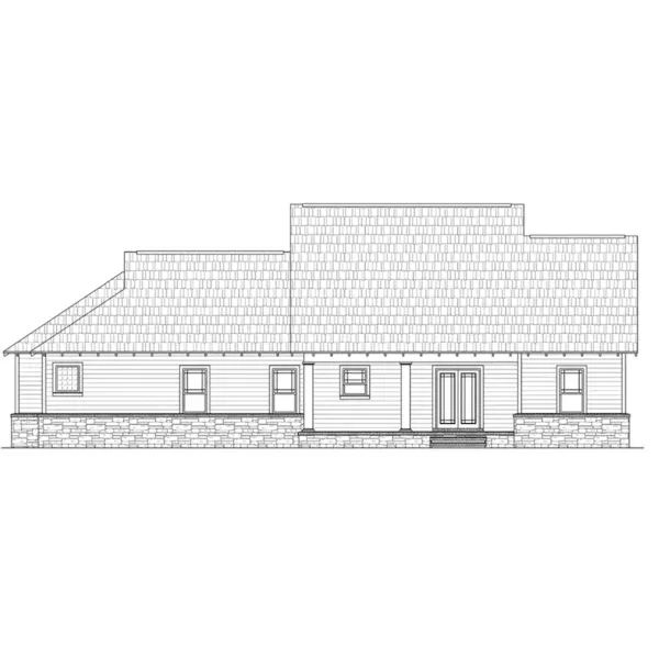 Rustic House Plan Rear Elevation - Creekmont Craftsman Cottage 077D-0261 - Search House Plans and More