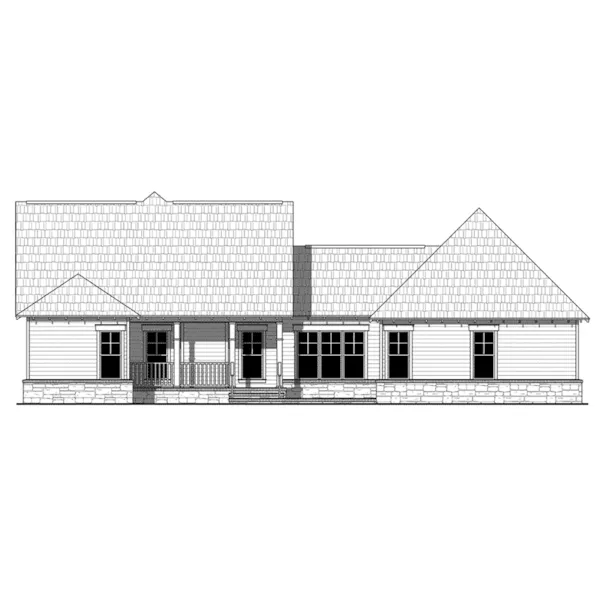 Cabin & Cottage House Plan Rear Elevation - Poplar Ridge Country Home 077D-0262 - Shop House Plans and More