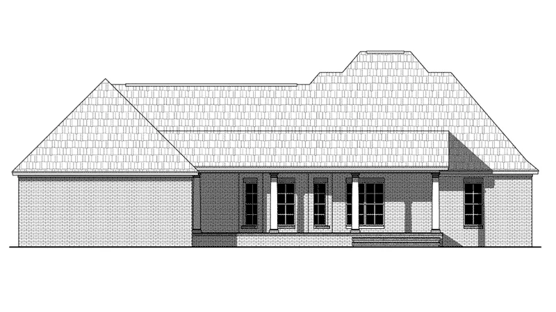 Ranch House Plan Rear Elevation - Edgemont Hill Country Home 077D-0263 - Search House Plans and More