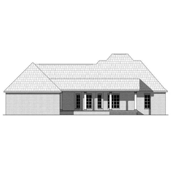 Southern House Plan Rear Elevation - Edgemont Hill Country Home 077D-0263 - Search House Plans and More