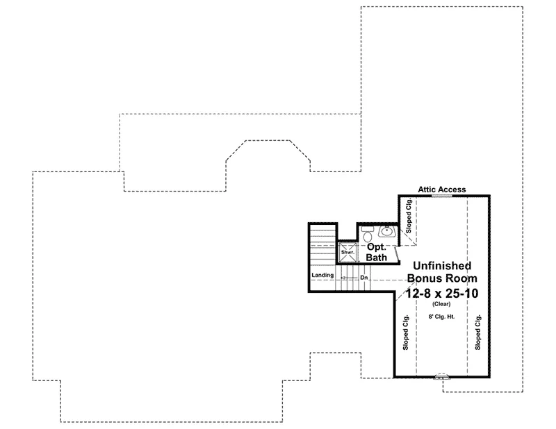 Ranch House Plan Bonus Room - Westover Lane Country Home 077D-0264 - Shop House Plans and More