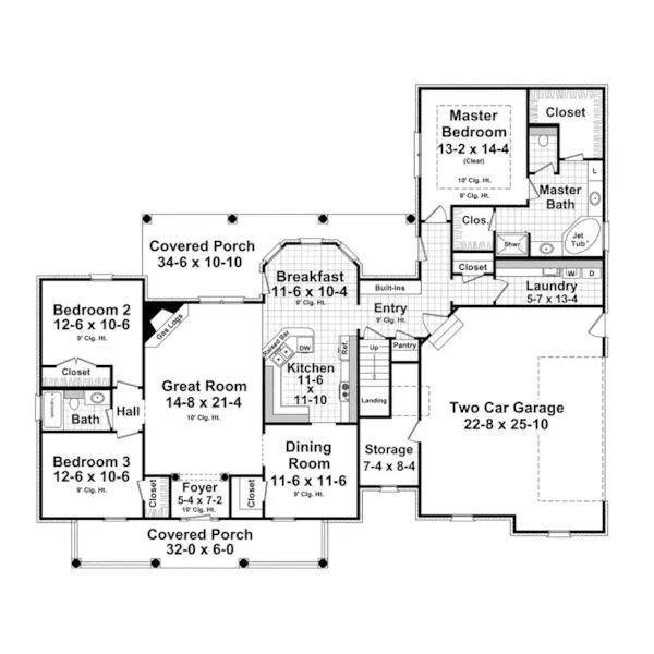 Traditional House Plan First Floor - Westover Lane Country Home 077D-0264 - Shop House Plans and More