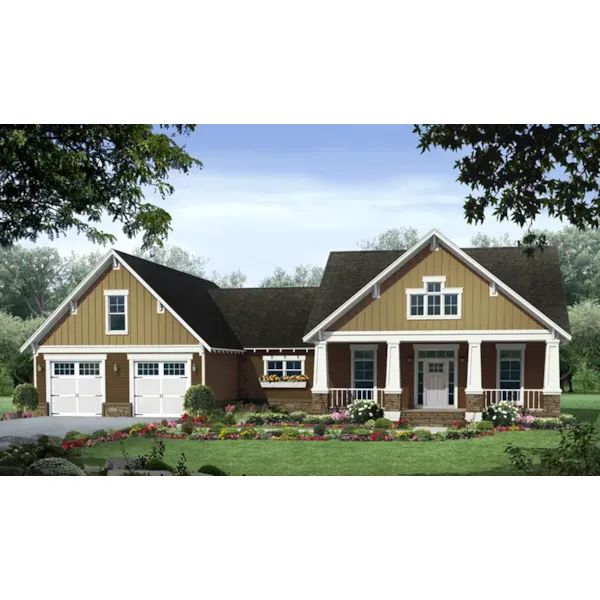 Rustic House Plan Front of Home - Poplar Cove Craftsman Home 077D-0265 - Shop House Plans and More