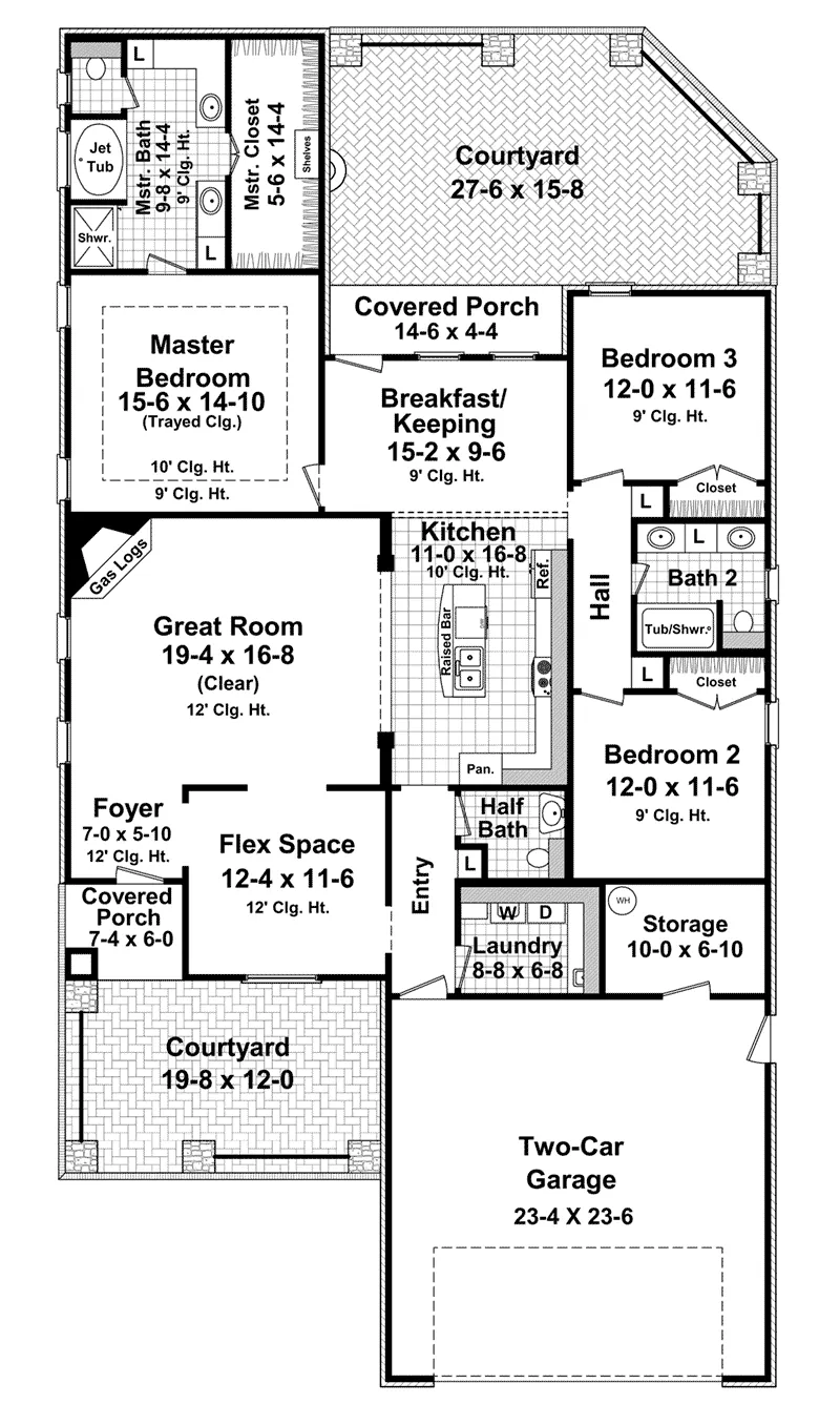 Cabin & Cottage House Plan First Floor - Cambridge Lane European Home 077D-0267 - Search House Plans and More