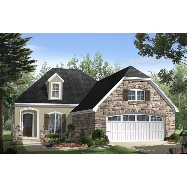 Ranch House Plan Front of Home - Cambridge Lane European Home 077D-0267 - Search House Plans and More