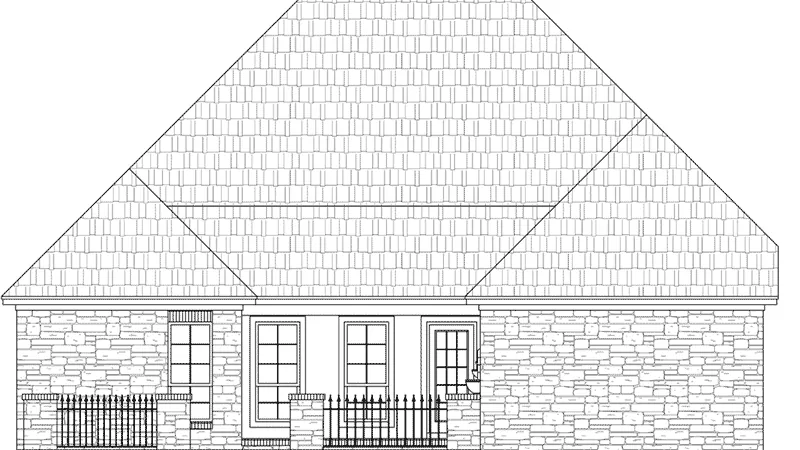 Cabin & Cottage House Plan Rear Elevation - Cambridge Lane European Home 077D-0267 - Search House Plans and More