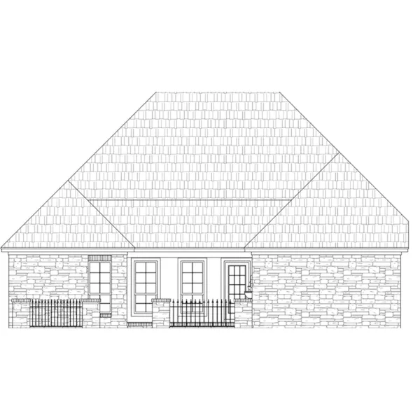 Ranch House Plan Rear Elevation - Cambridge Lane European Home 077D-0267 - Search House Plans and More