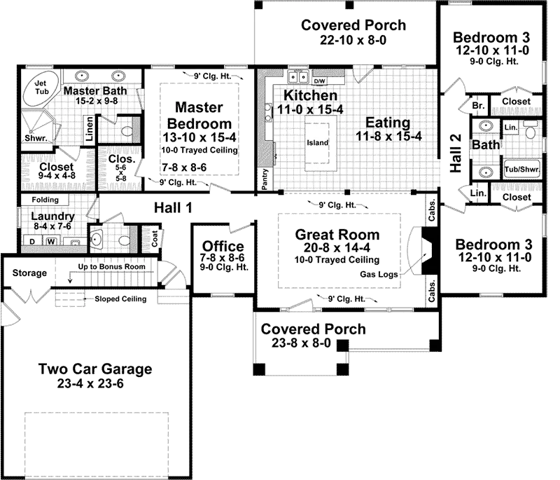Country House Plan First Floor - Wilson's Landing Country Home 077D-0268 - Shop House Plans and More