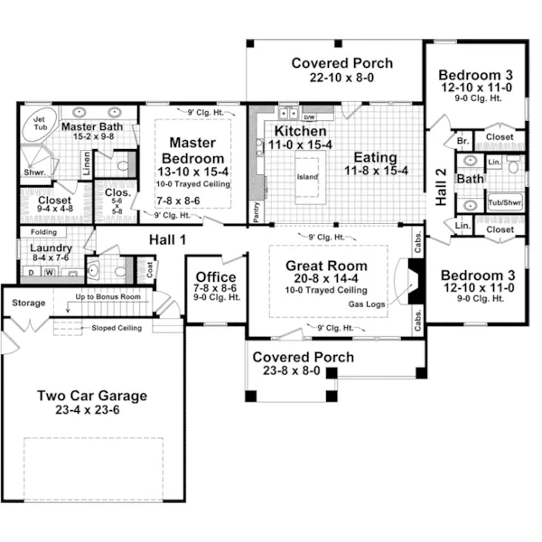 Country House Plan First Floor - Wilson's Landing Country Home 077D-0268 - Shop House Plans and More