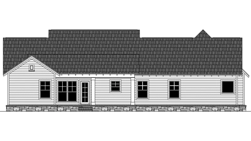 Arts & Crafts House Plan Rear Elevation - Wilson's Landing Country Home 077D-0268 - Shop House Plans and More