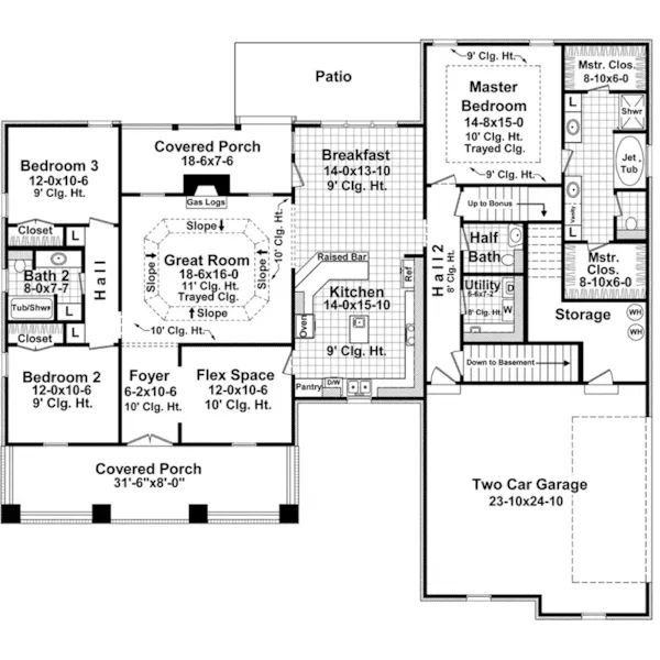 Traditional House Plan First Floor - Forrest Hill Country Home 077D-0269 - Search House Plans and More