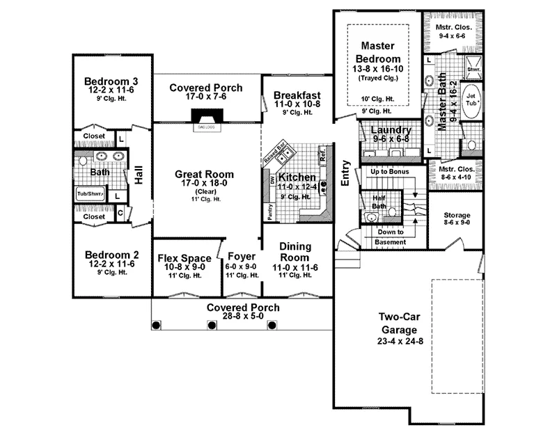 Country House Plan First Floor - Bellmont European Home 077D-0270 - Search House Plans and More