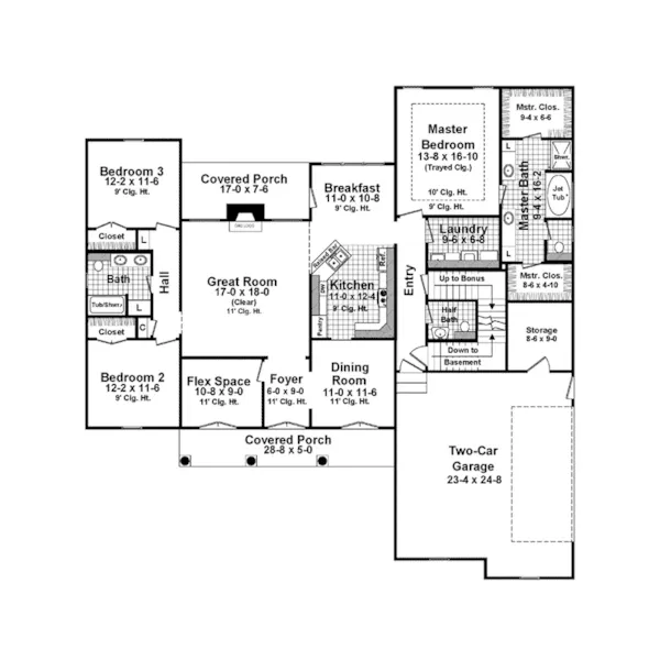 Country House Plan First Floor - Bellmont European Home 077D-0270 - Search House Plans and More