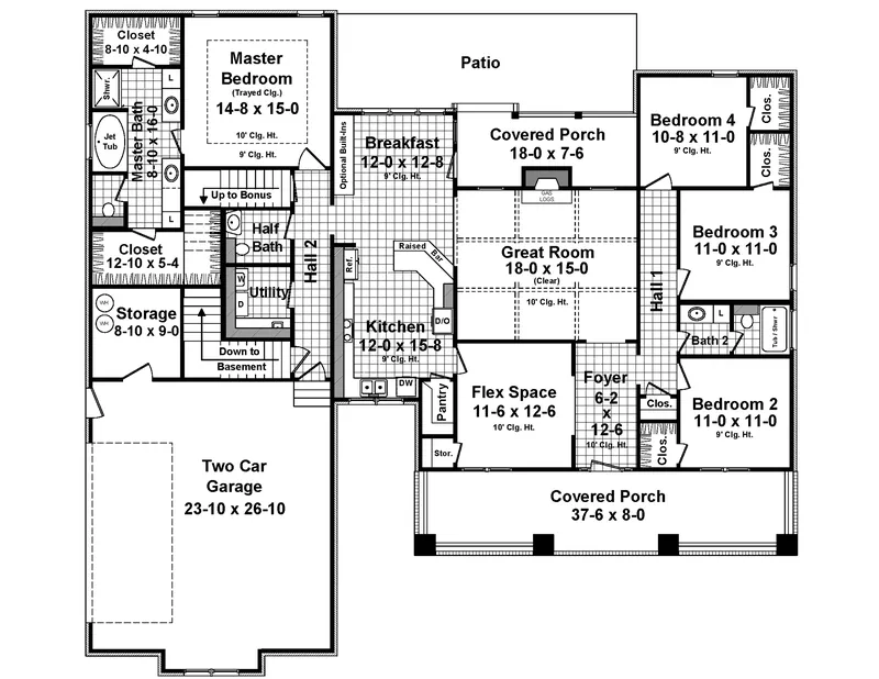 Cabin & Cottage House Plan First Floor - Stonewood Hill Country Home 077D-0272 - Shop House Plans and More