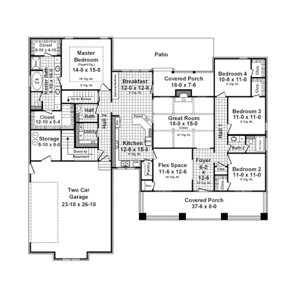 Cabin & Cottage House Plan First Floor - Stonewood Hill Country Home 077D-0272 - Shop House Plans and More