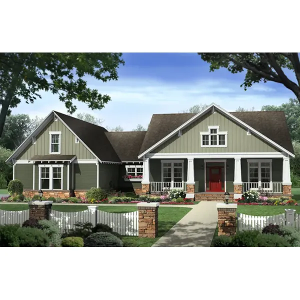 Cabin & Cottage House Plan Front of Home - Stonewood Hill Country Home 077D-0272 - Shop House Plans and More