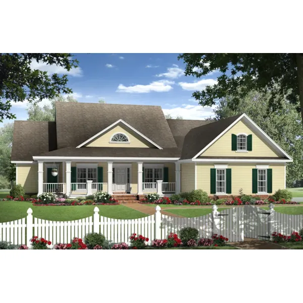 Country House Plan Front of Home - Chesnut Country Farmhouse 077D-0273 - Search House Plans and More