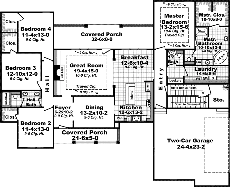 Country House Plan First Floor - Kensington Hill European Home 077D-0274 - Search House Plans and More