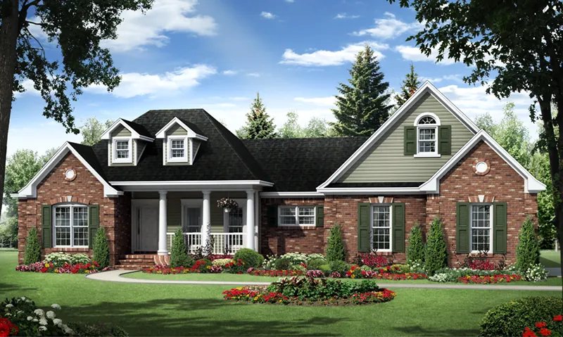 Country House Plan Front of Home - Kensington Hill European Home 077D-0274 - Search House Plans and More