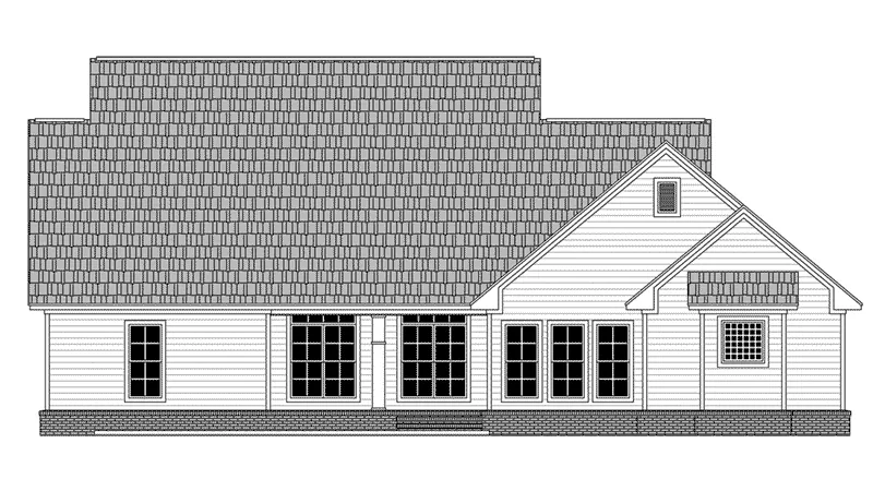 Ranch House Plan Rear Elevation - Fairmount Hill Ranch Home 077D-0275 - Search House Plans and More