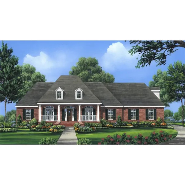 Southern House Plan Front of Home - Dogwood Circle Country Home 077D-0281 - Search House Plans and More