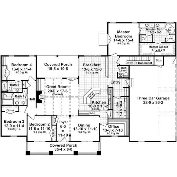 Country House Plan First Floor - Sadie Court Craftsman Home 077D-0282 - Shop House Plans and More