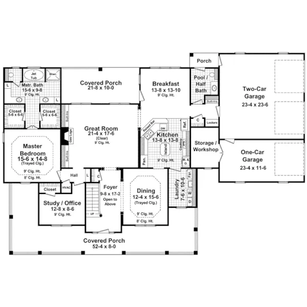 Country House Plan First Floor - Stonewood Lane Country Home 077D-0283 - Shop House Plans and More