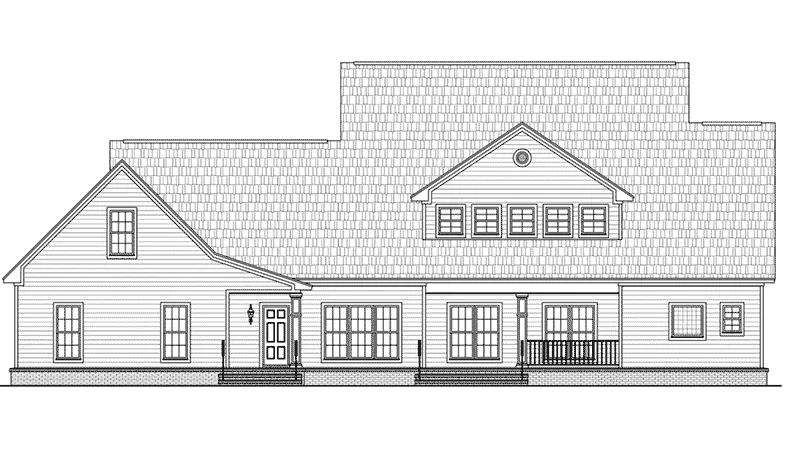 Traditional House Plan Rear Elevation - Stonewood Lane Country Home 077D-0283 - Shop House Plans and More