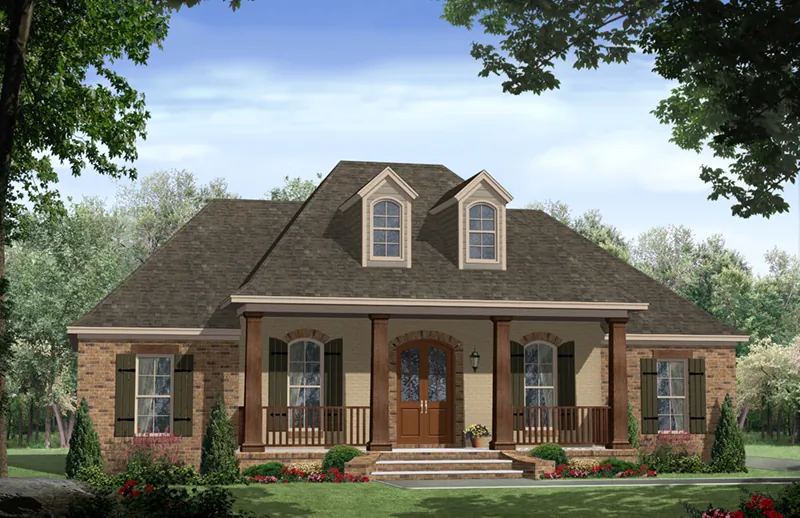 Ranch House Plan Front of Home - Parkwood Hill Country Home 077D-0284 - Shop House Plans and More