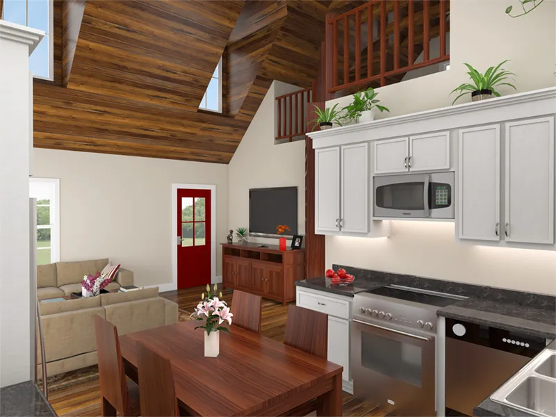Waterfront House Plan Kitchen Photo 01 - April Knoll Country Cottage 077D-0286 - Search House Plans and More